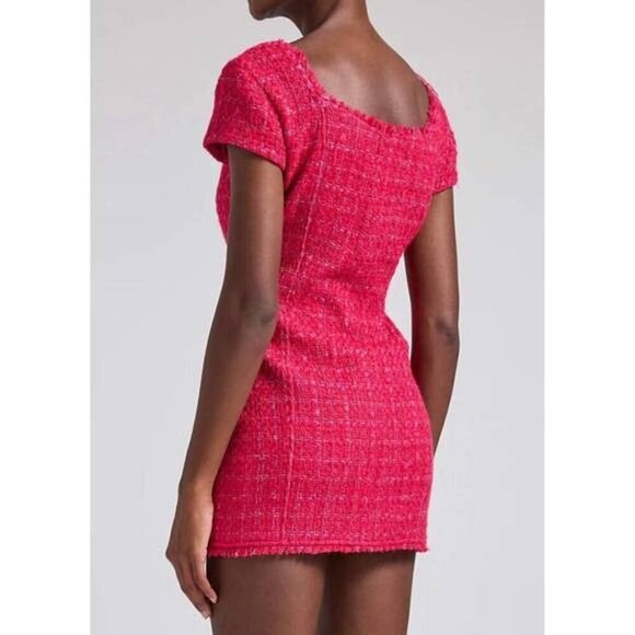 NEW GENERATION LOVE Quincy Tweed Mini Dress in Hot Pink Size XS Lined - Picture 4 of 7